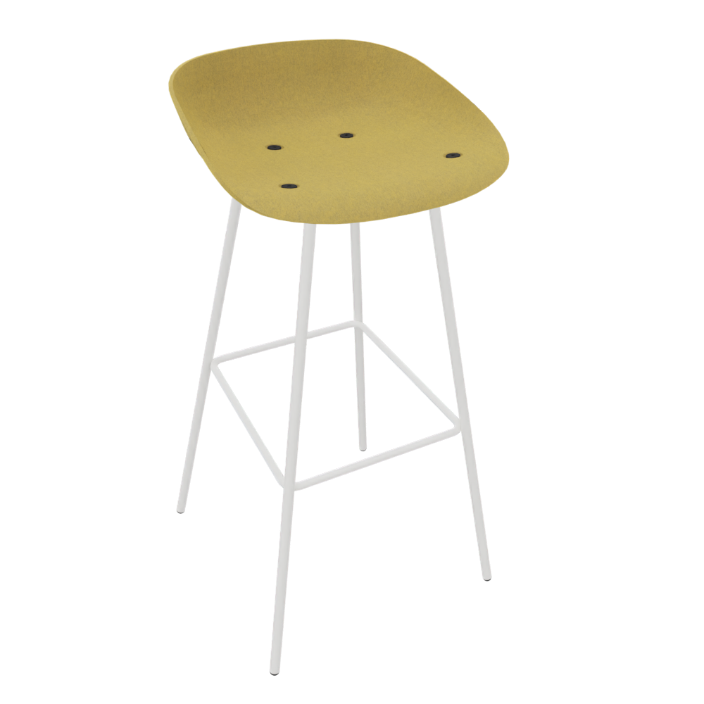 Curry Yellow Veeda Metal Stool