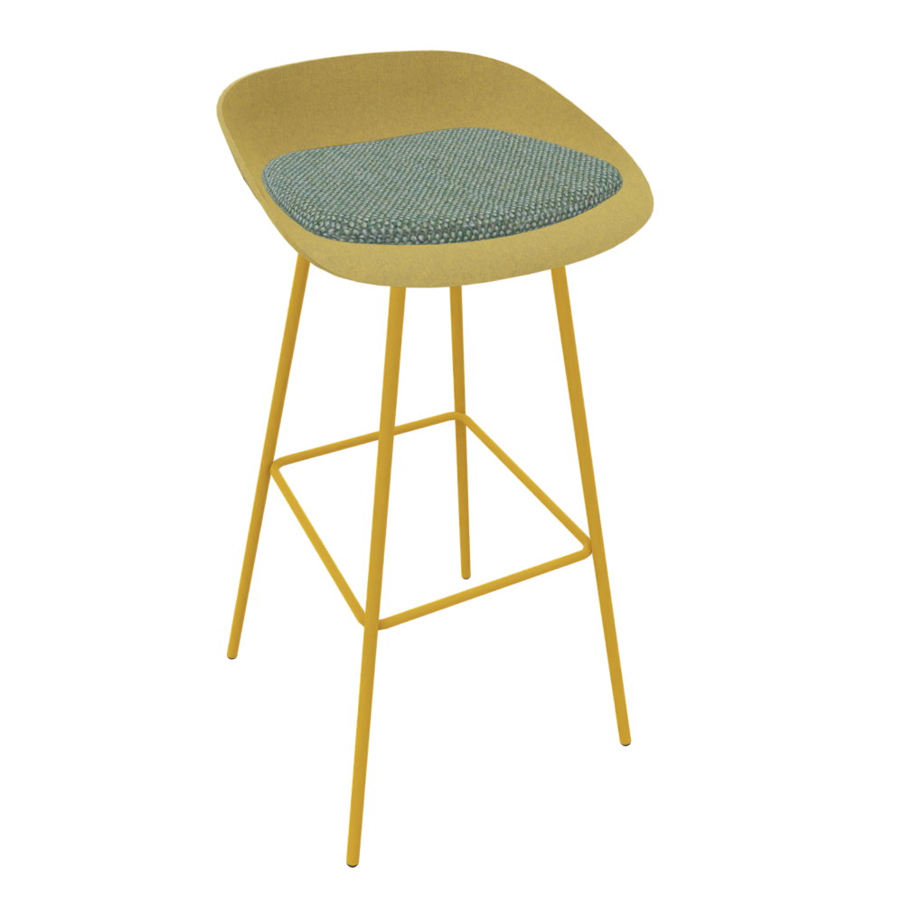 Curry Yellow Veeda Metal Stool