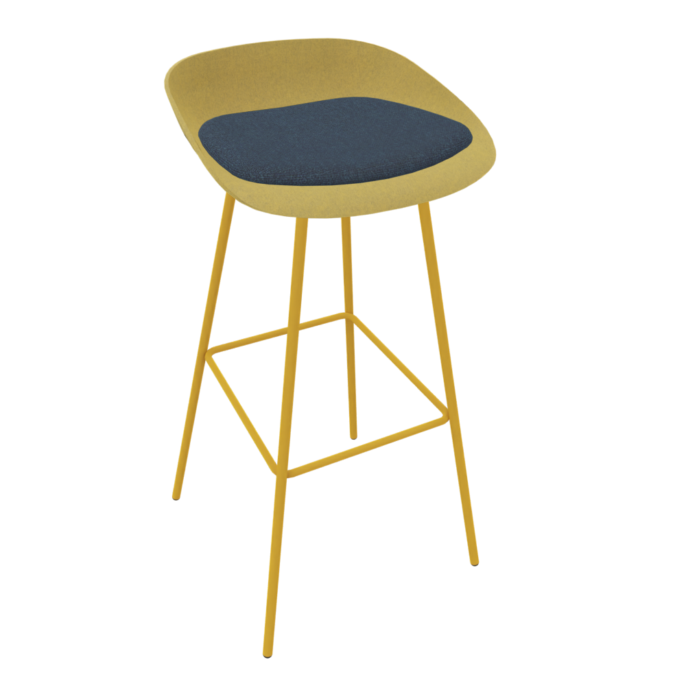 Curry Yellow Veeda Metal Stool