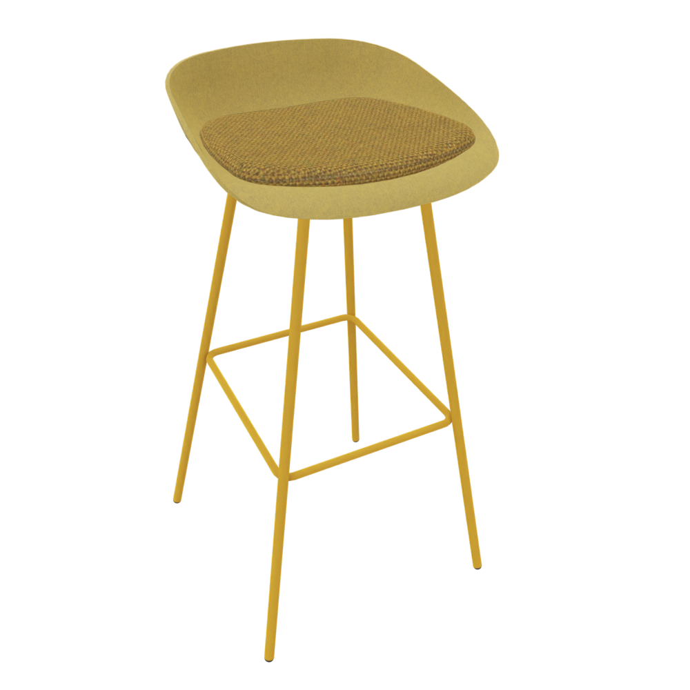 Curry Yellow Veeda Metal Stool