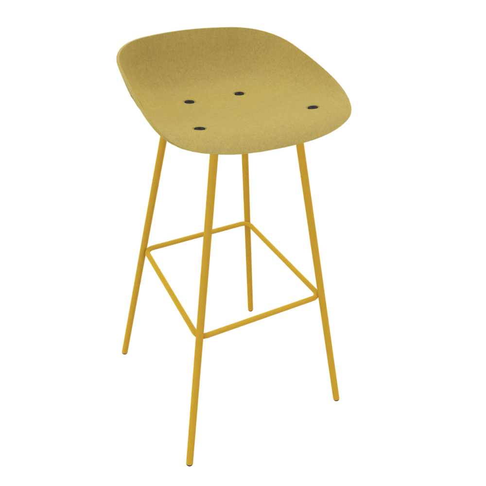 Curry Yellow Veeda Metal Stool