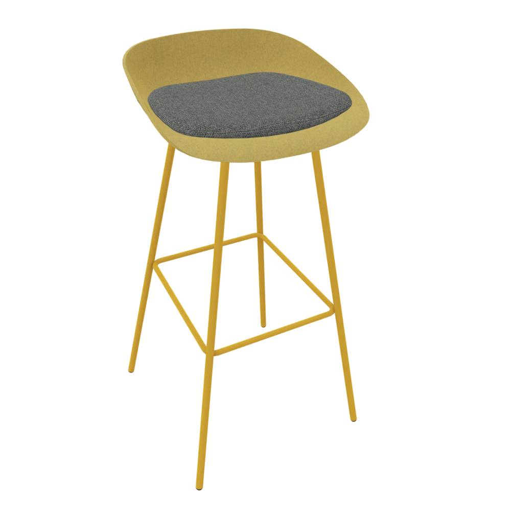 Curry Yellow Veeda Metal Stool