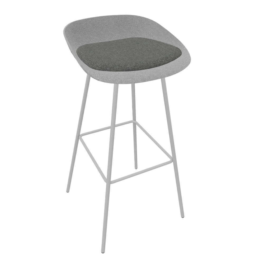 Light Grey Veeda Metal Stool