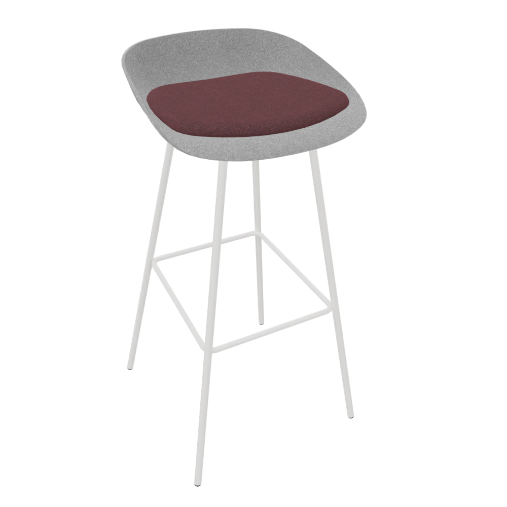 Light Grey Veeda Metal Stool