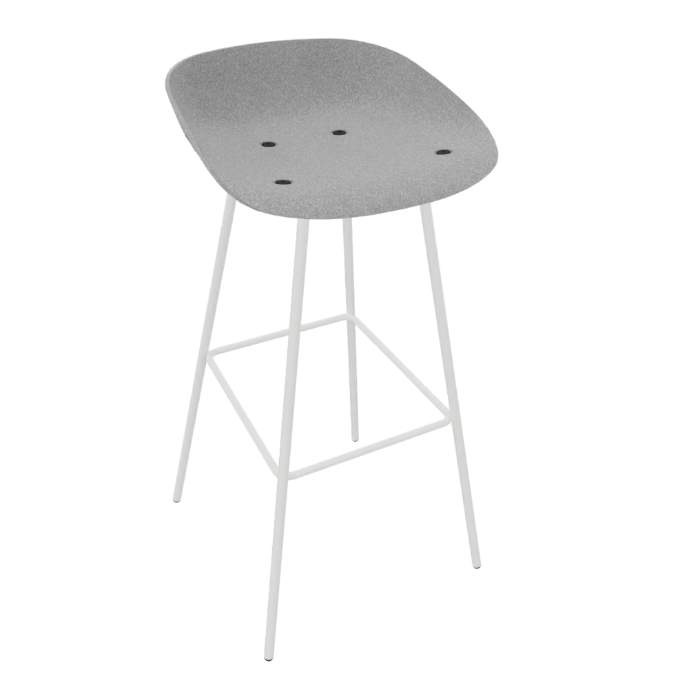 Light Grey Veeda Metal Stool