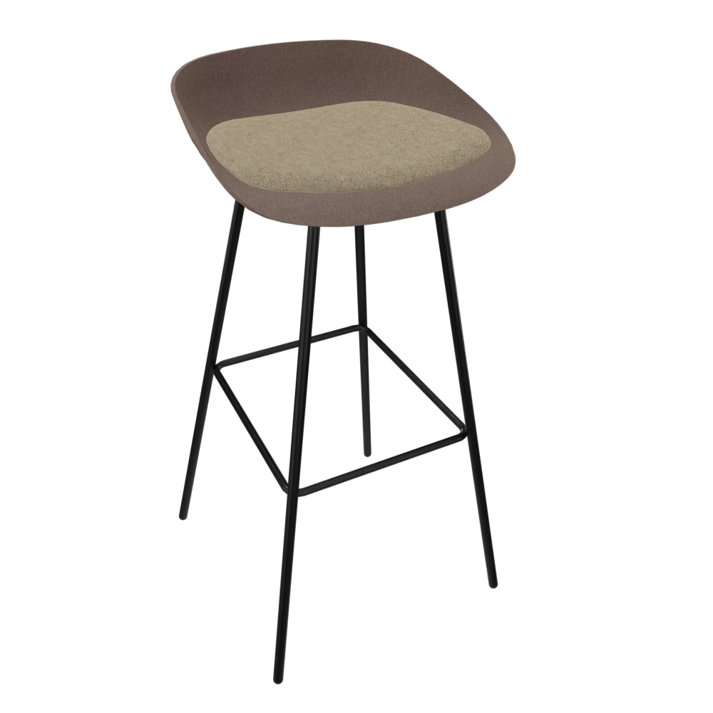 Pale Brown Veeda Metal Stool