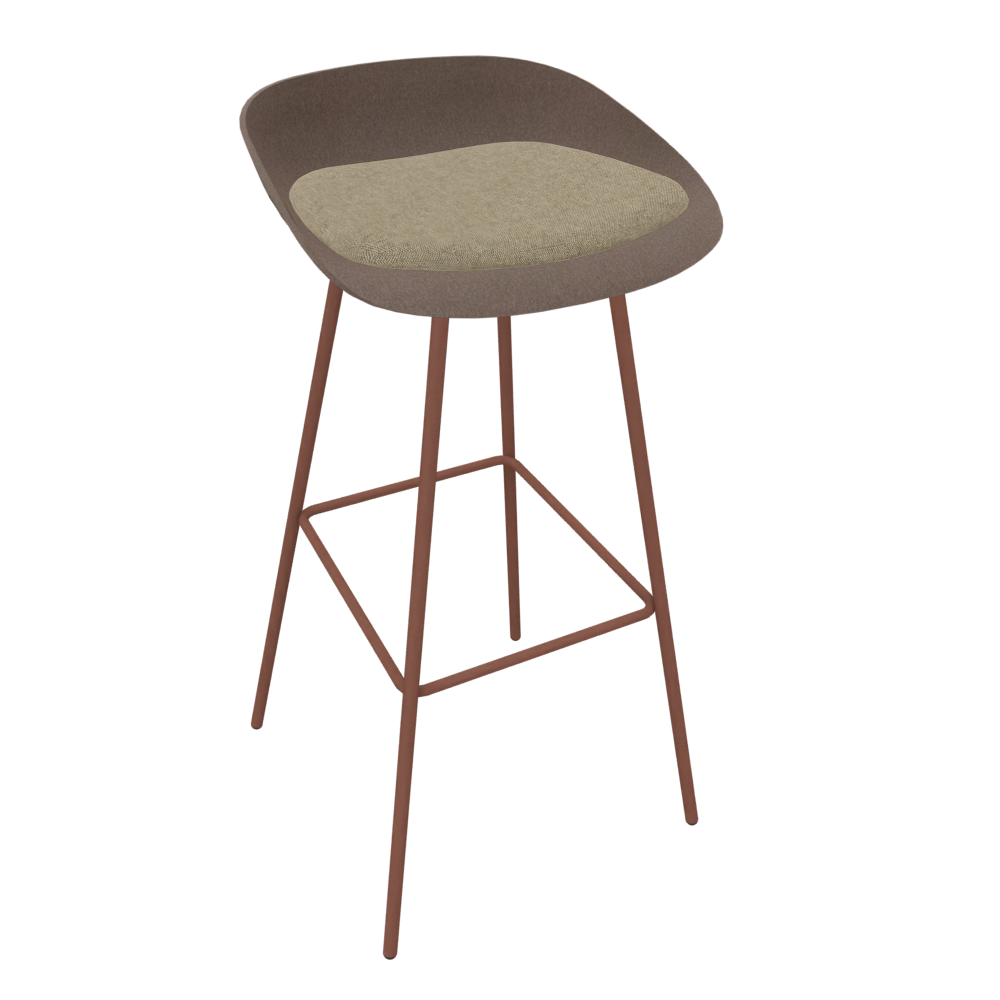 Pale Brown Veeda Metal Stool