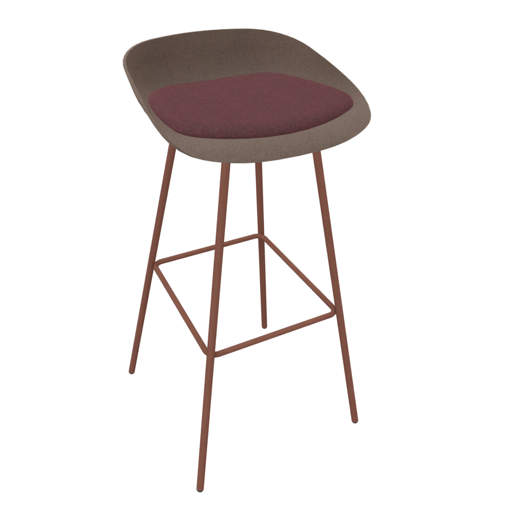 Pale Brown Veeda Metal Stool