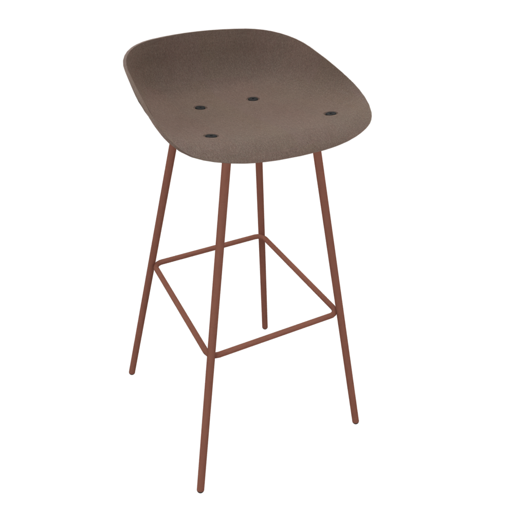 Pale Brown Veeda Metal Stool