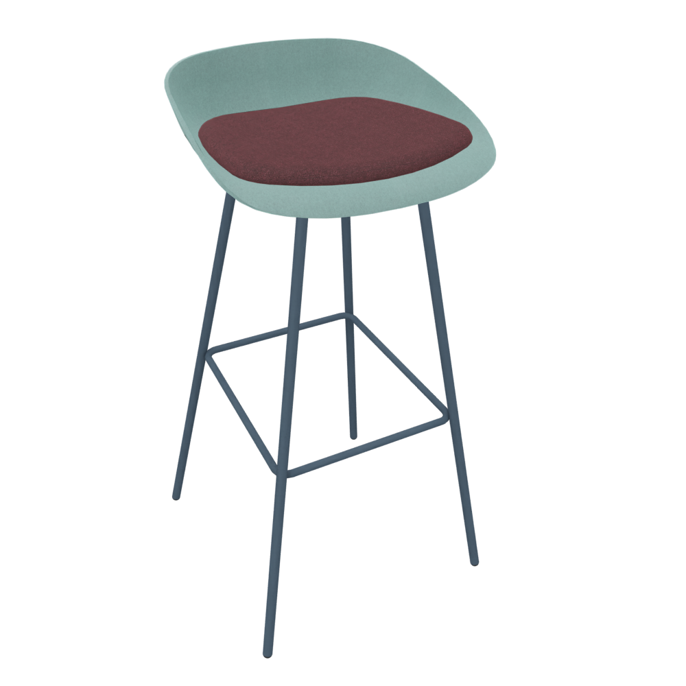 Pastel Turquoise Veeda Metal Stool