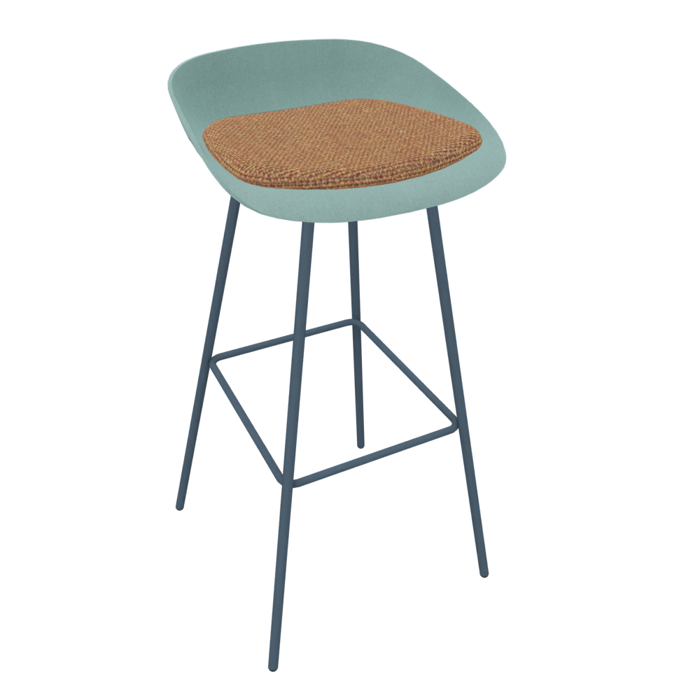 Pastel Turquoise Veeda Metal Stool