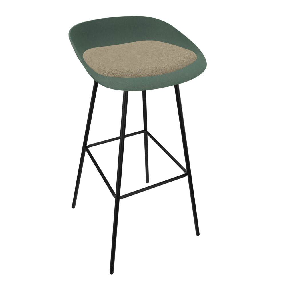 Pine Dark Green Veeda Metal Stool