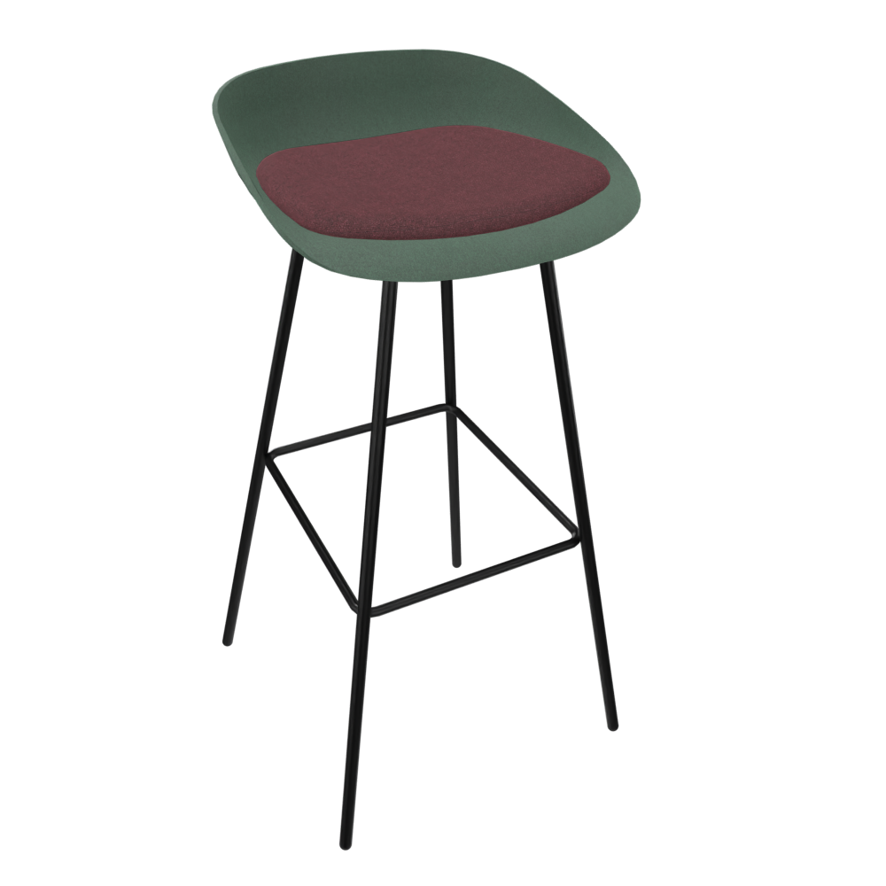 Pine Dark Green Veeda Metal Stool