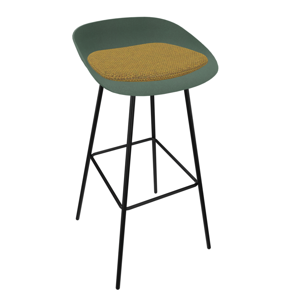 Pine Dark Green Veeda Metal Stool