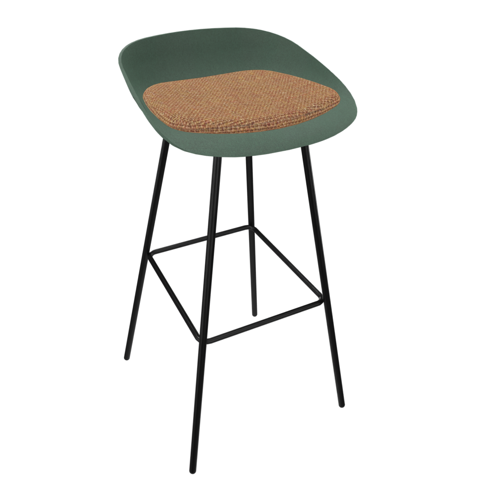 Pine Dark Green Veeda Metal Stool