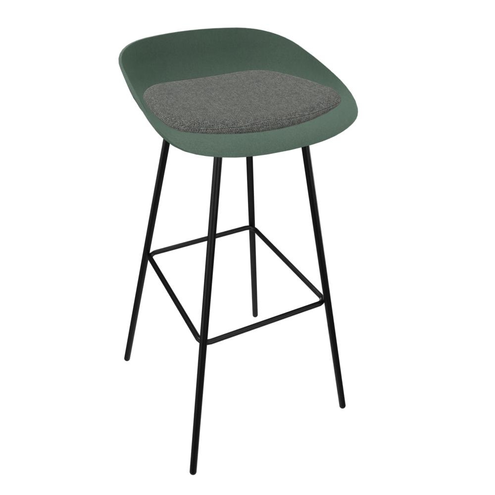 Pine Dark Green Veeda Metal Stool