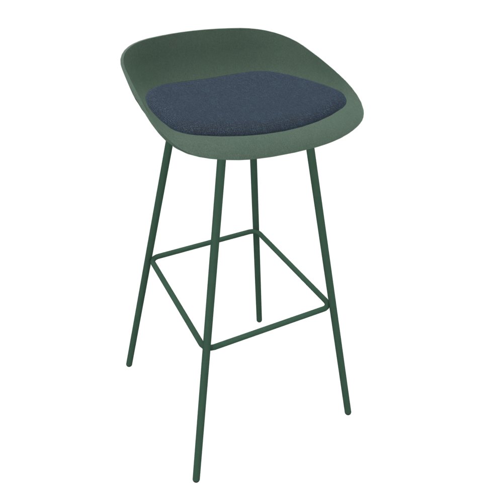 Pine Dark Green Veeda Metal Stool