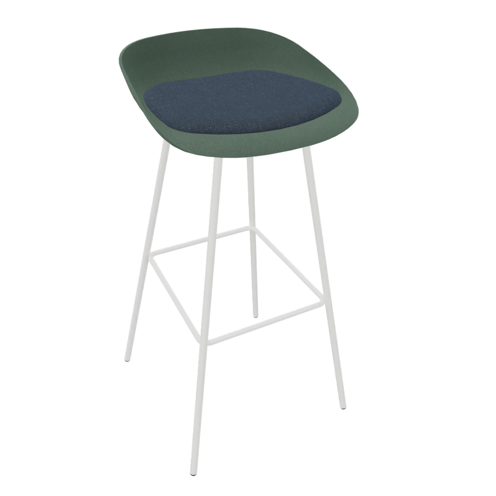 Pine Dark Green Veeda Metal Stool