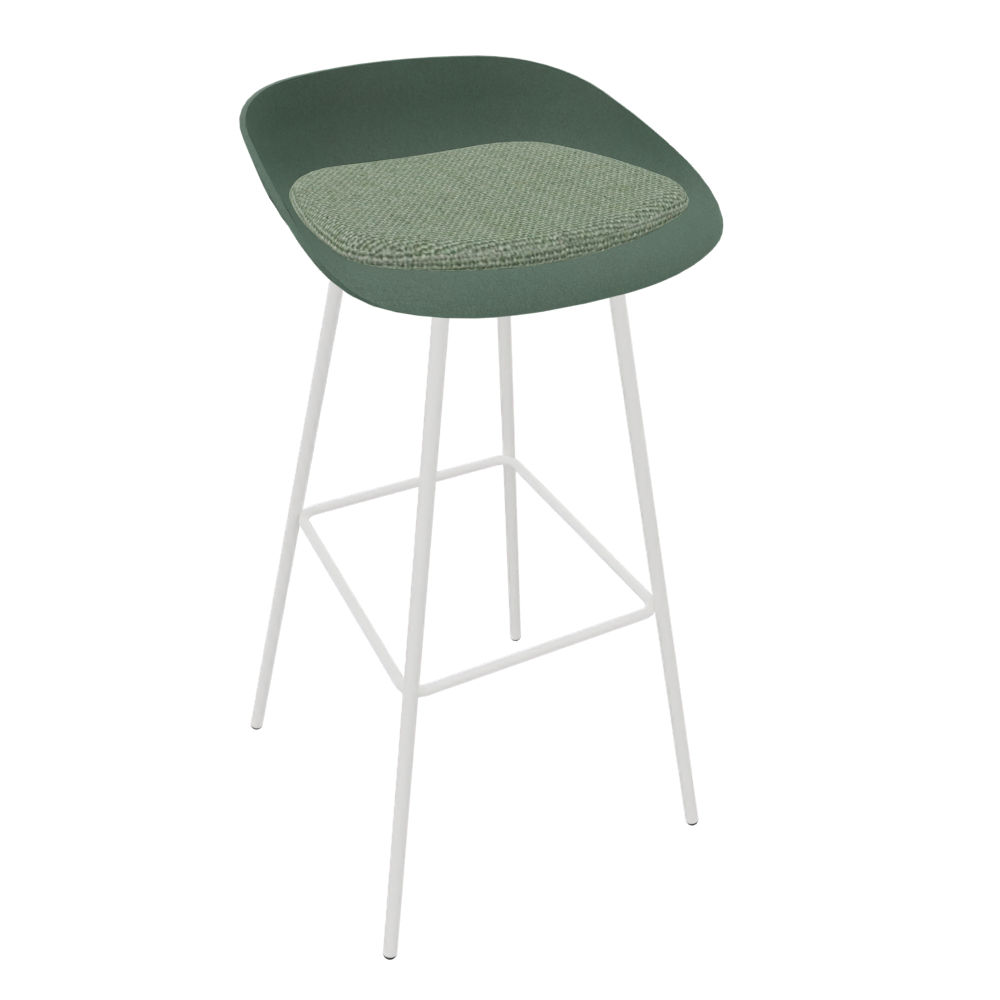 Pine Dark Green Veeda Metal Stool