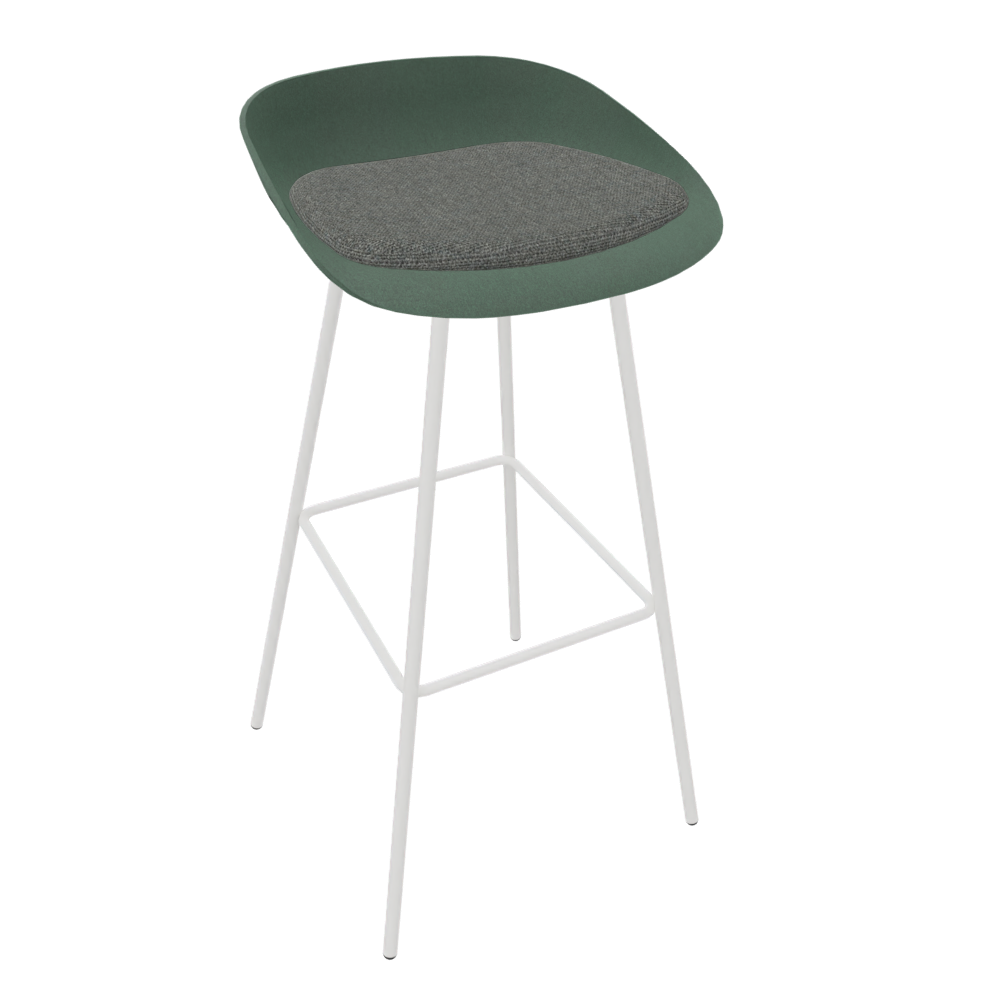 Pine Dark Green Veeda Metal Stool