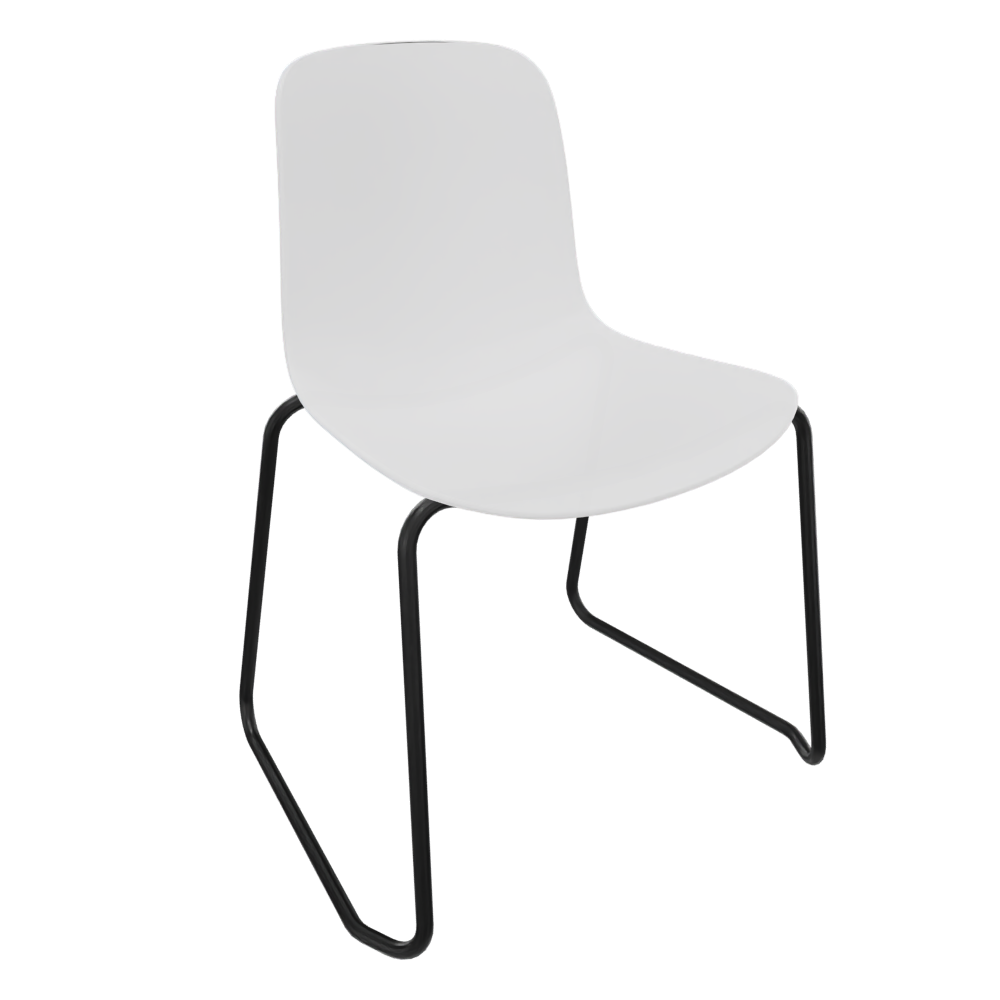 White Fluxee Sled Base Chair