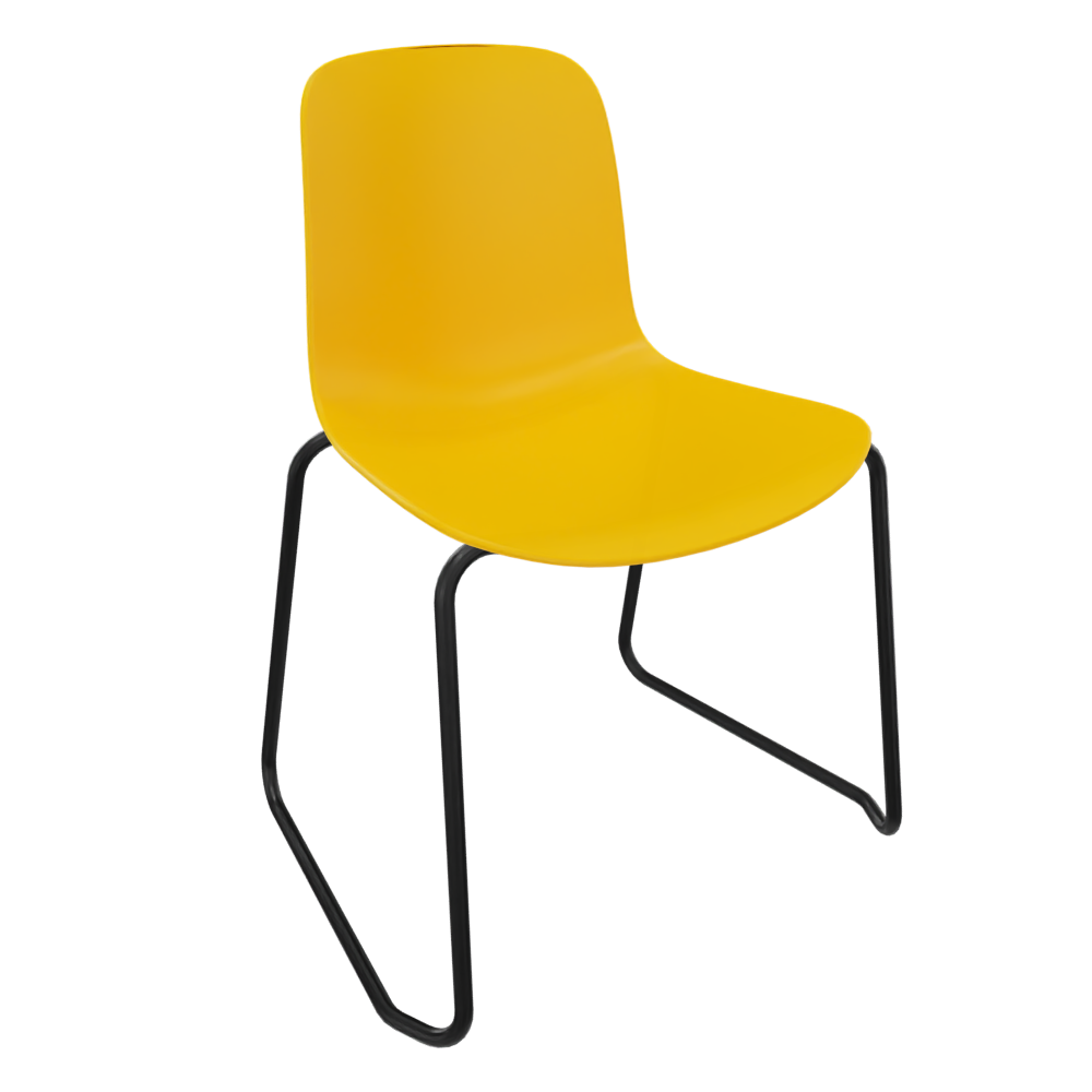 Yellow Fluxee Sled Base Chair