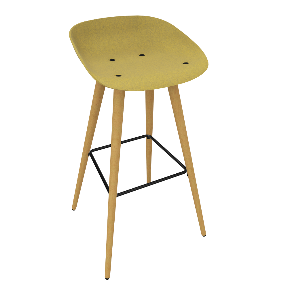 Curry Yellow Veeda Wooden Stool