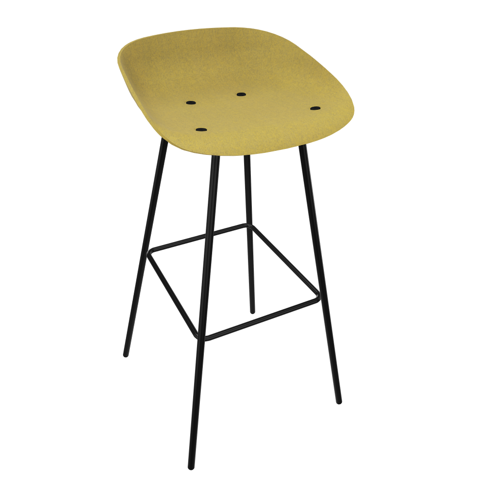 Curry Yellow Veeda Metal Stool