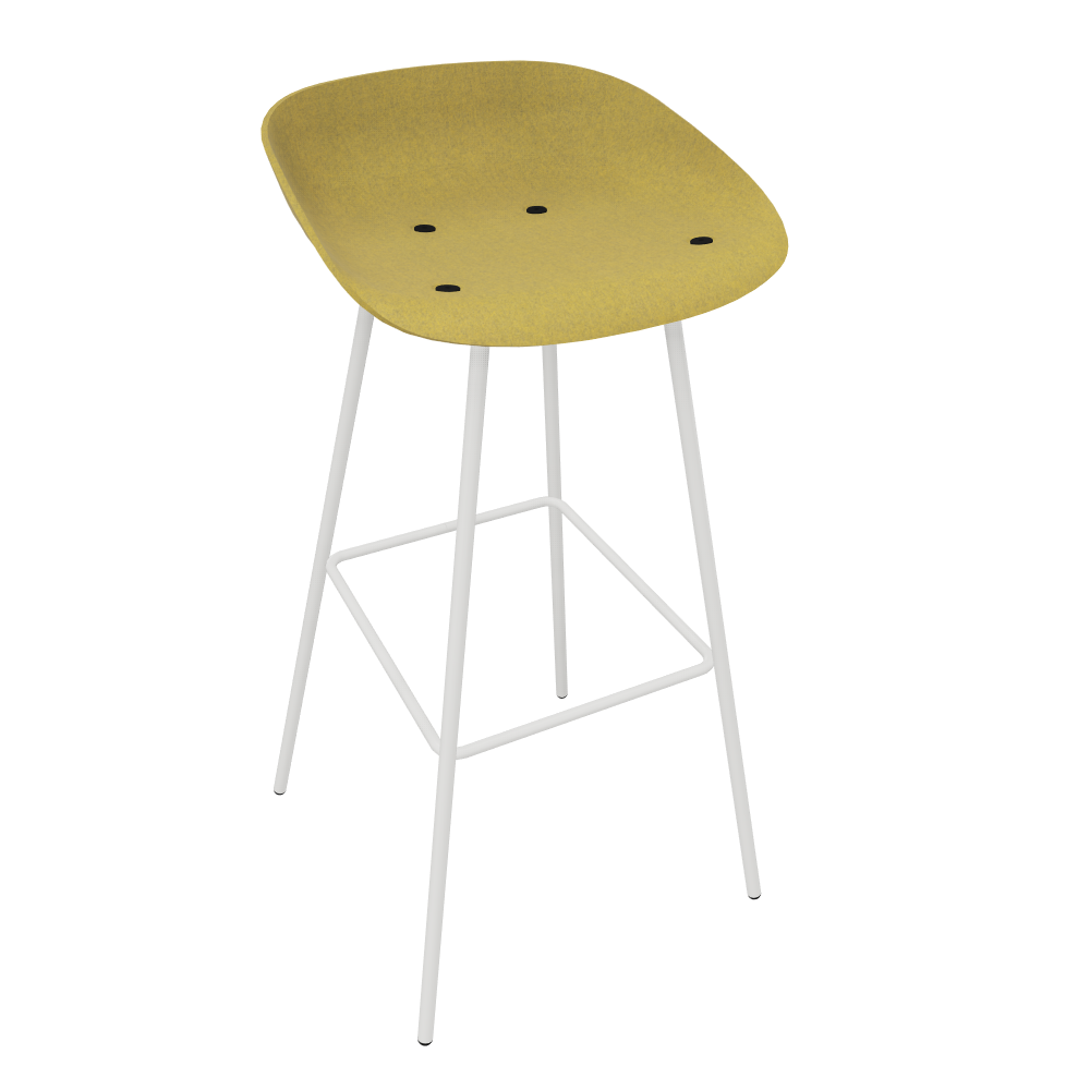 Curry Yellow Veeda Metal Stool