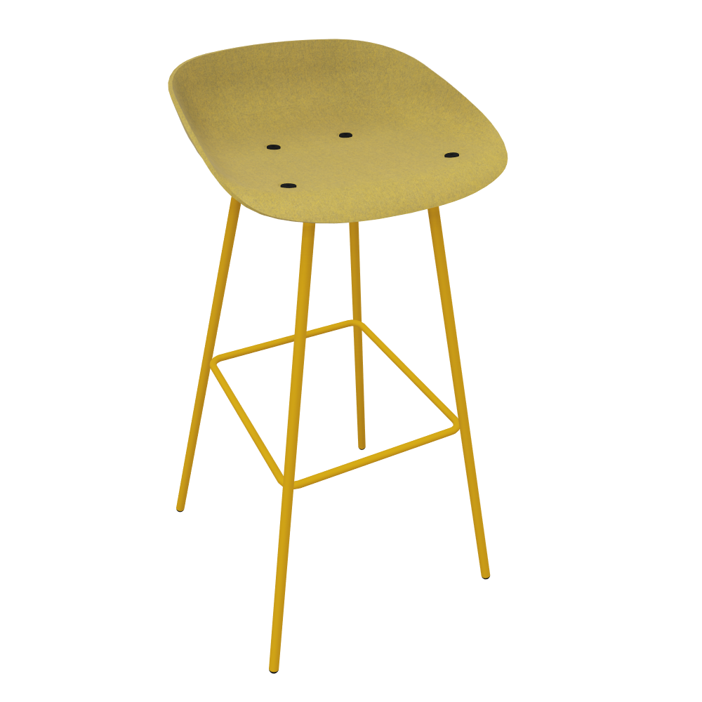 Curry Yellow Veeda Metal Stool